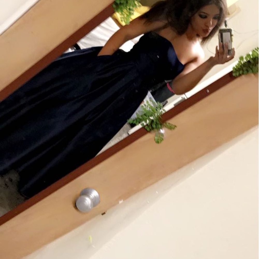 Betsy Adam Blue Tool Dress